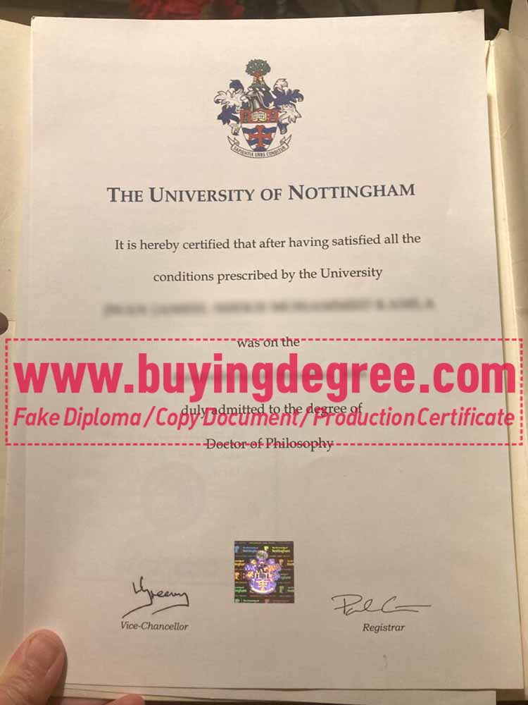 How to order a fake University of Nottingham diploma