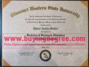 fake Missouri Western State University diploma