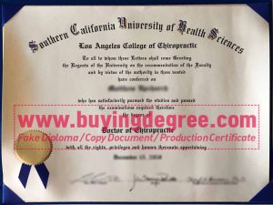 Fake Southern California University of Health Sciences degree, SCU diploma