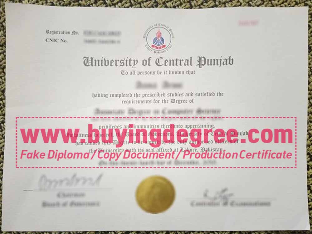 Buy a fake University of Central Punjab diploma at low price