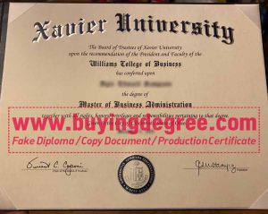 fake Xavier University diploma