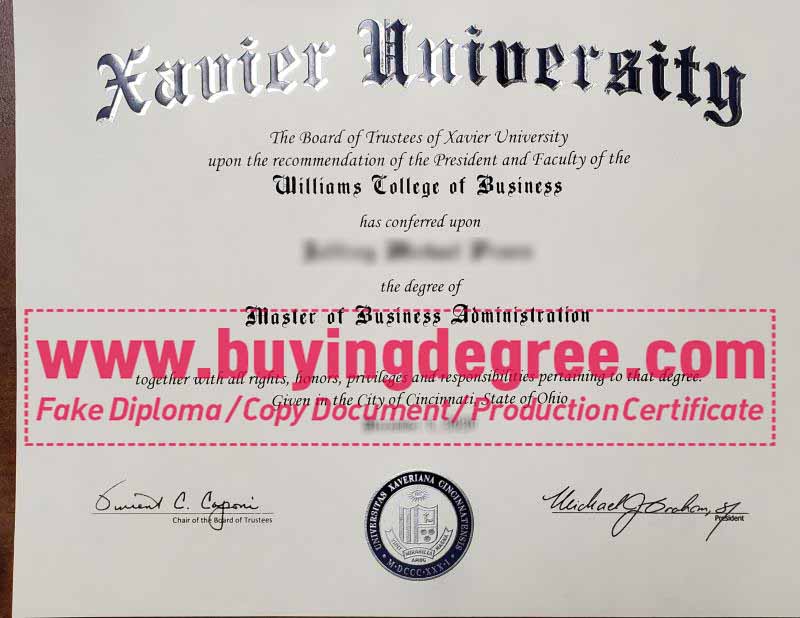 Create a fake Xavier University degree in Ohio