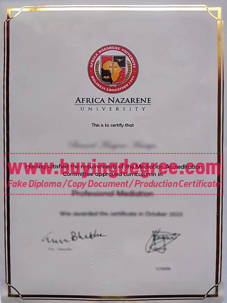 Get a fake Africa Nazarene University diploma at a low price.