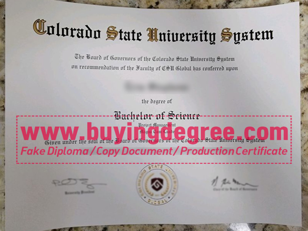 How to order a fake Colorado State University system diploma?