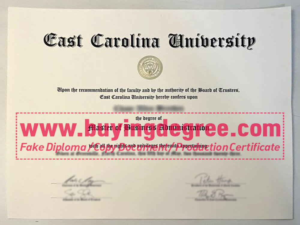 Quickly create a fake East Carolina University diploma in the USA