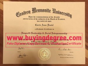 fake Eastern Mennonite University diploma