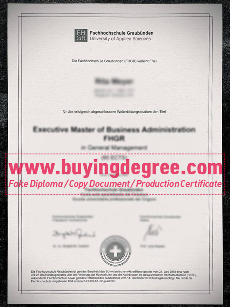 How to create a fake Fachhochschule Graubünden diploma in Germany
