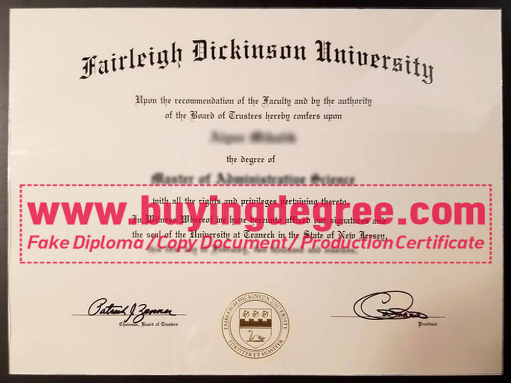 fake Fairleigh Dickinson University diploma