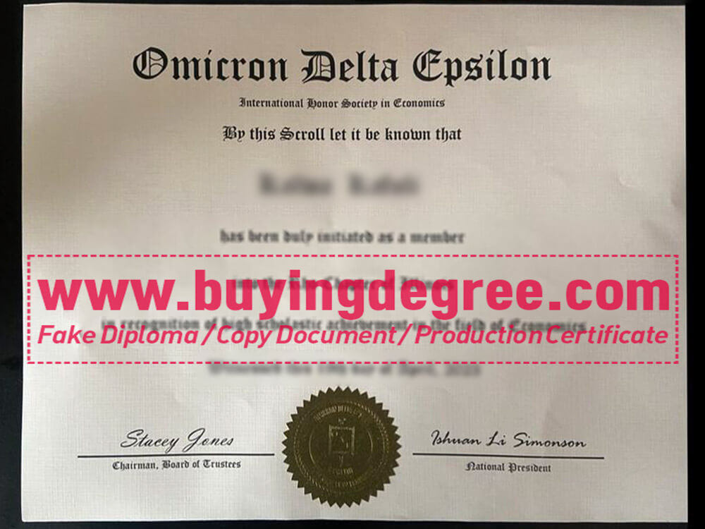 Purchasing a Fake Omicron Delta Epsilon Certificate for Work