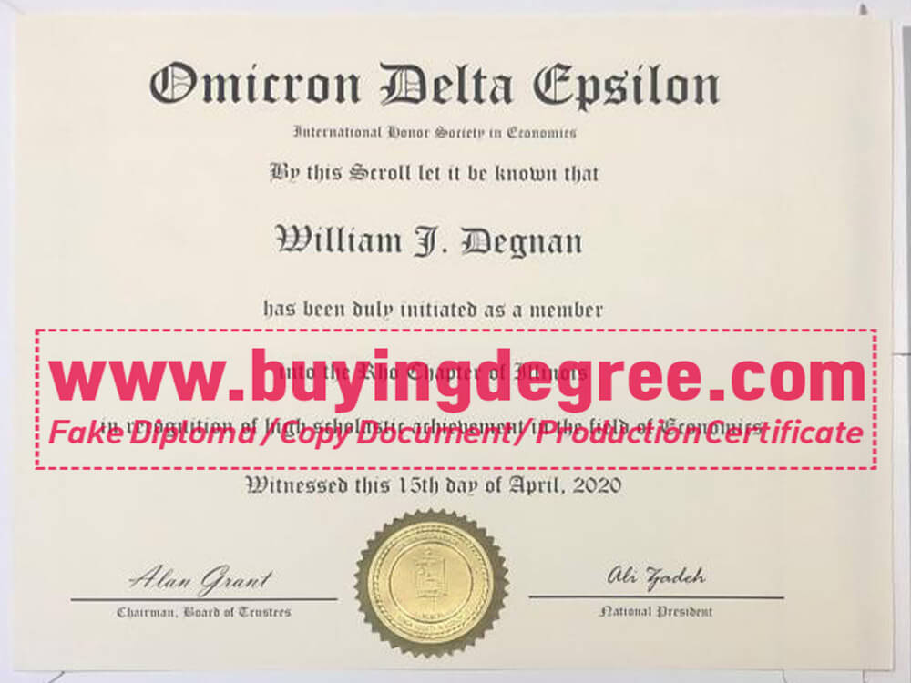 Buy a Fake Omicron Delta Epsilon Certification for Work
