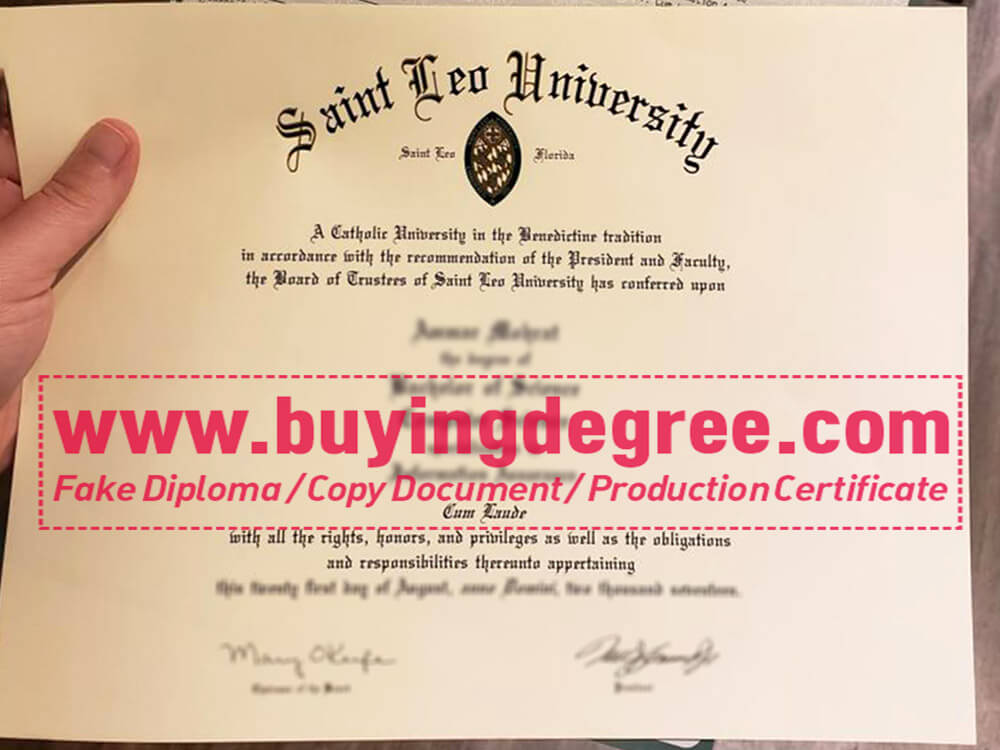 Quickly customize a fake Saint Leo University diploma in the USA