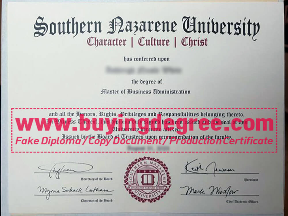 How to get a fake Southern Nazarene University degree