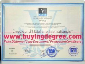 Create a Vatel, Hotel & Tourism Business School fake diploma