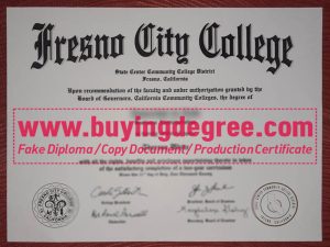 customizing a fake Fresno City College diploma
