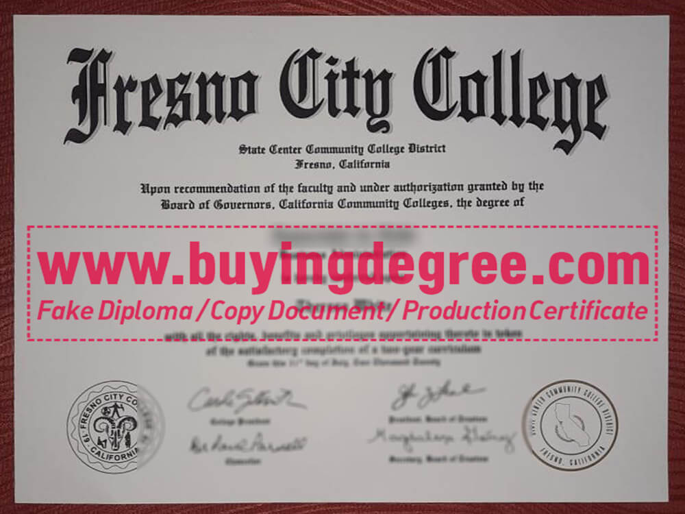 Details of customizing a fake Fresno City College diploma
