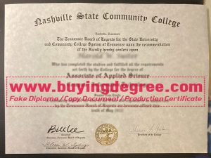 fake Nashville State Community College diploma