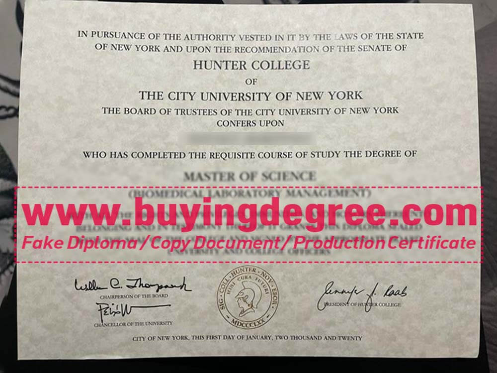 Do you want to get a fake Hunter College diploma?