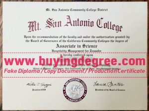 Customize a Mt. San Antonio College fake diploma