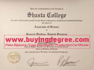 fake Shasta College diploma in the United States
