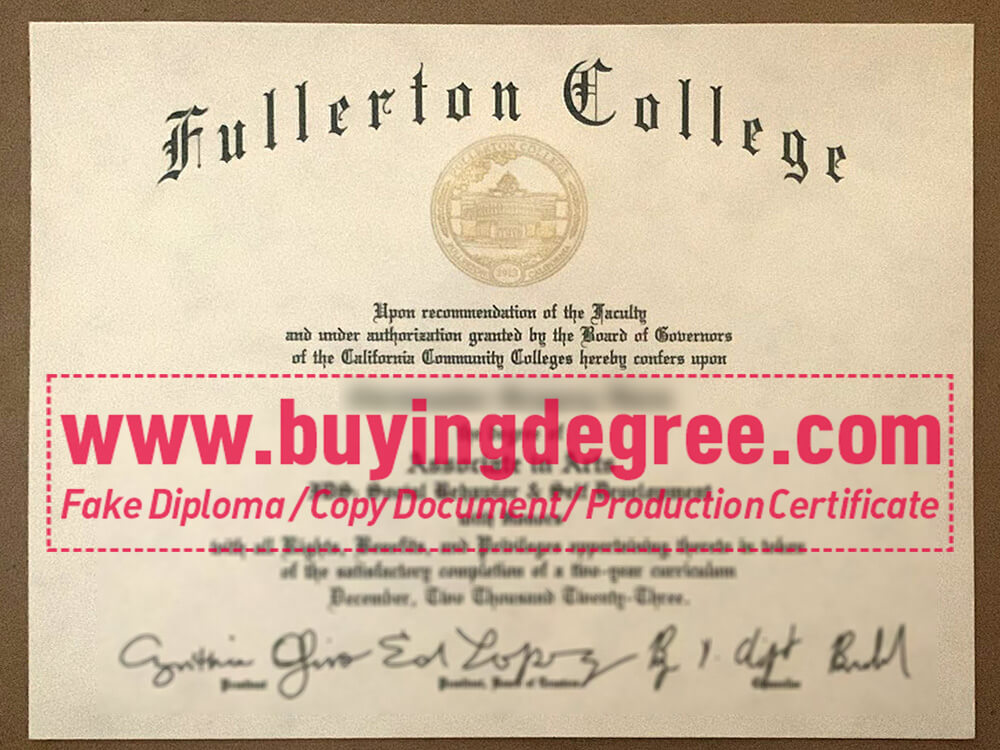 How do I customize a fake Fullerton College diploma?