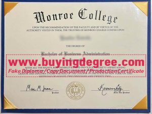 fake Monroe University diploma
