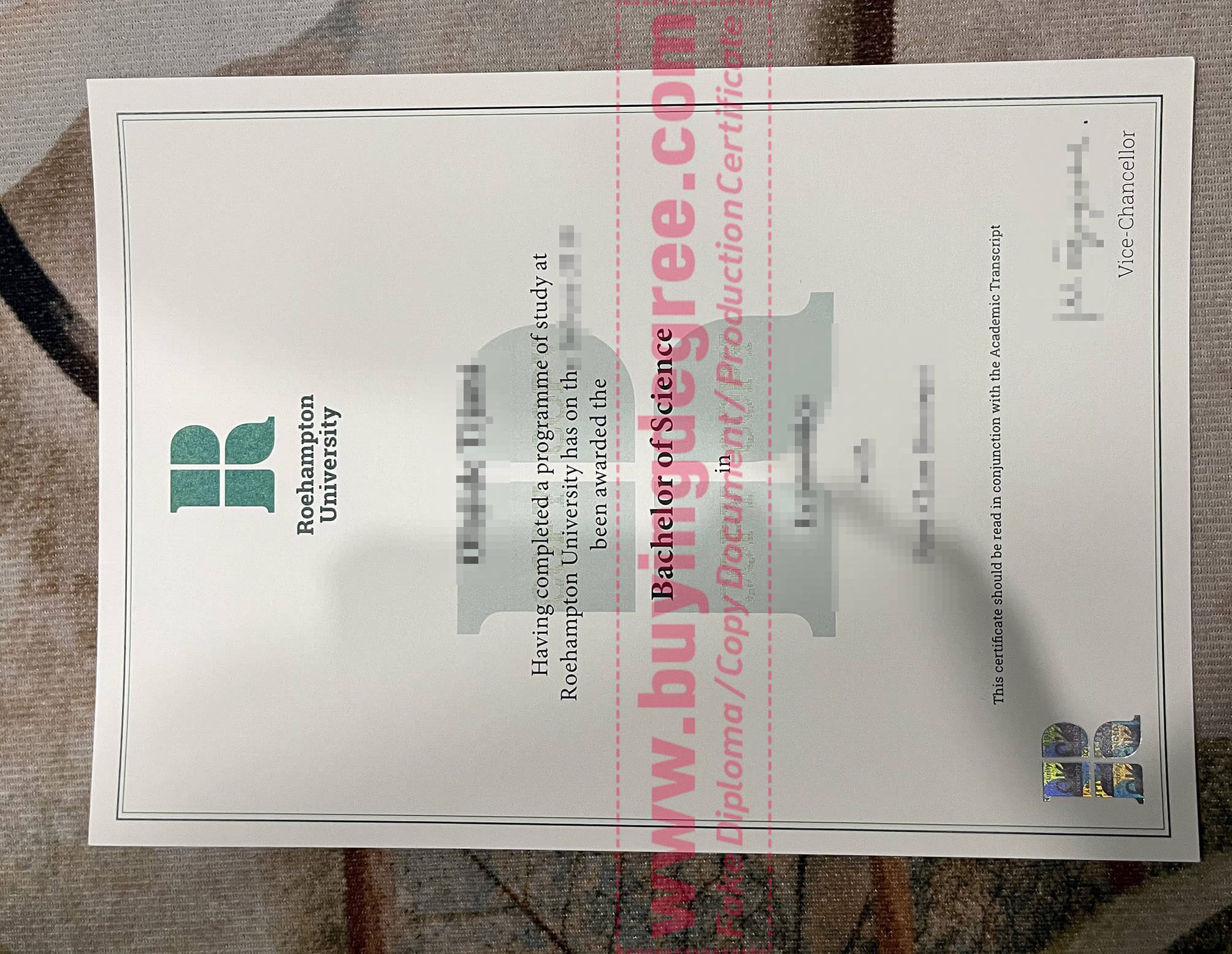University of Roehampton diploma