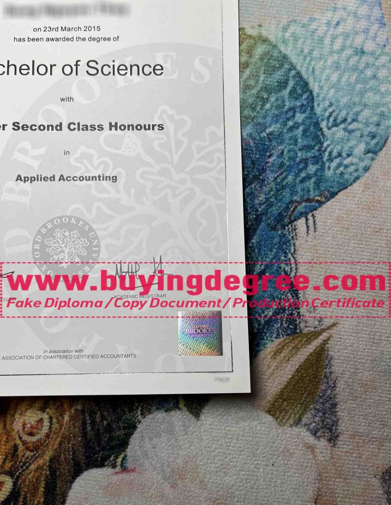 Oxford Brookes University fake certificate