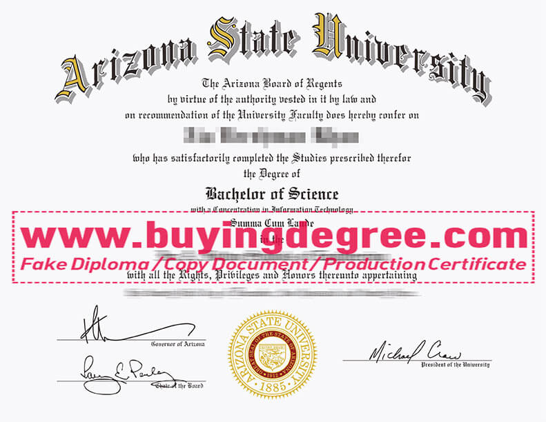 Arizona State University Diploma