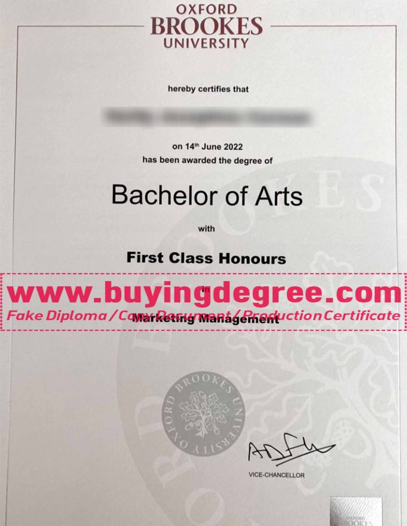 Oxford Brookes University fake degree