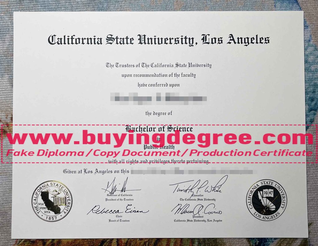 Cal State LA Diploma Sample — From buyigndegree Buy a fake Cal State LA diploma