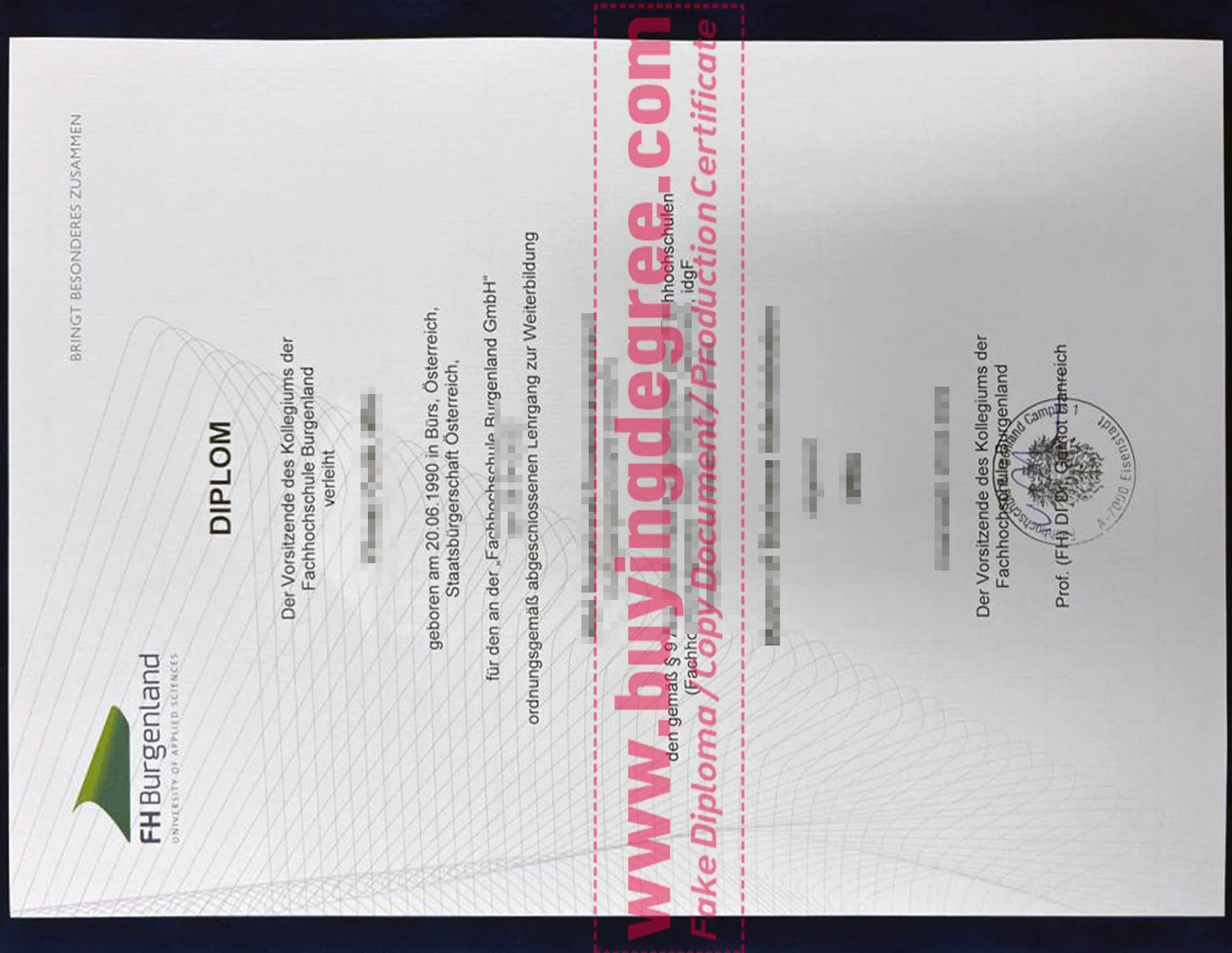 How to buy a Hochschule Burgenland diploma in Austria?