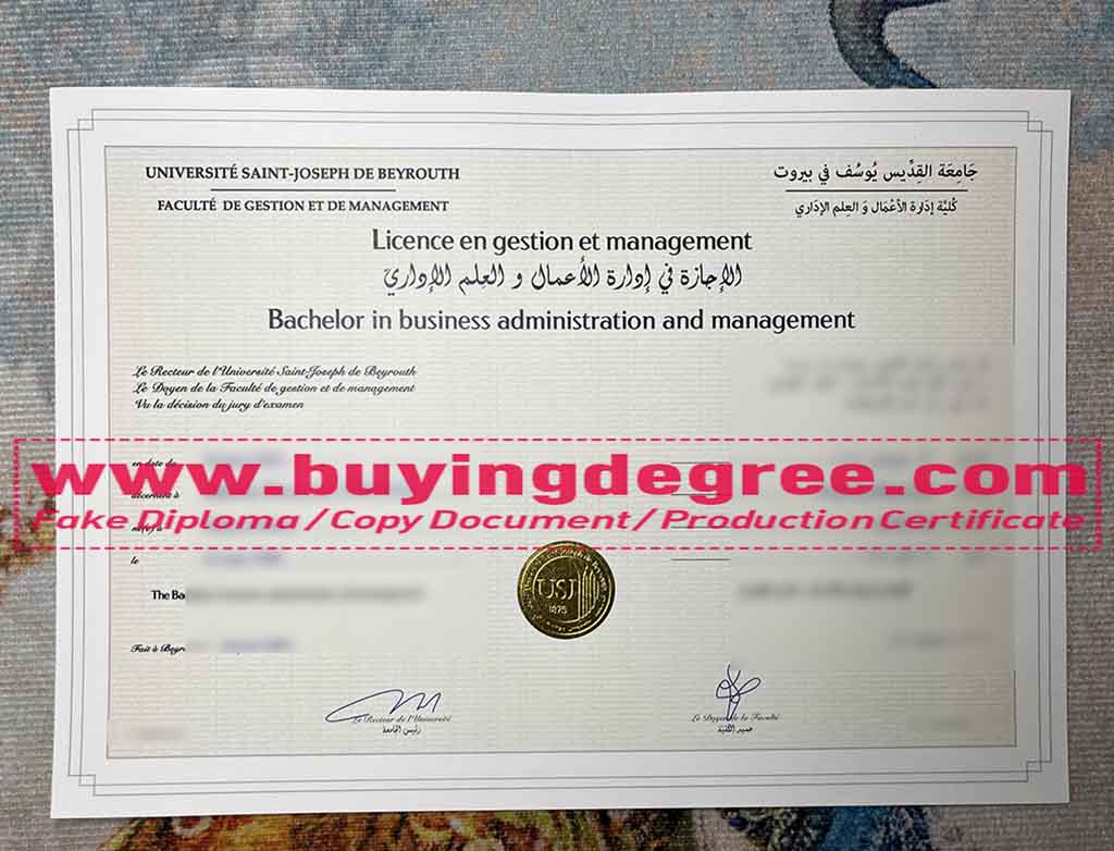 Saint Joseph University of Beirut diploma