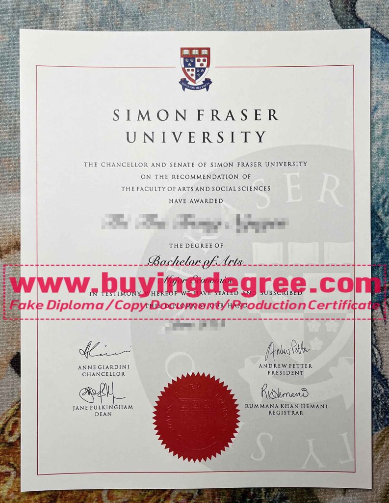 buy fake Simon Fraser University diploma