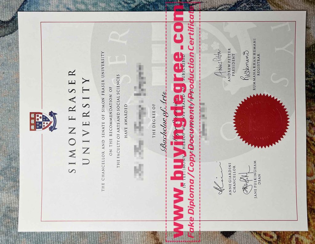 fake Simon Fraser University diploma