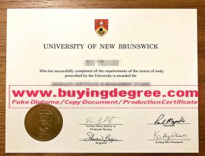 University of New Brunswick diploma