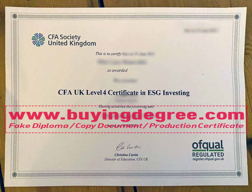 CFA UK Level 4 Certificate in ESG Investing