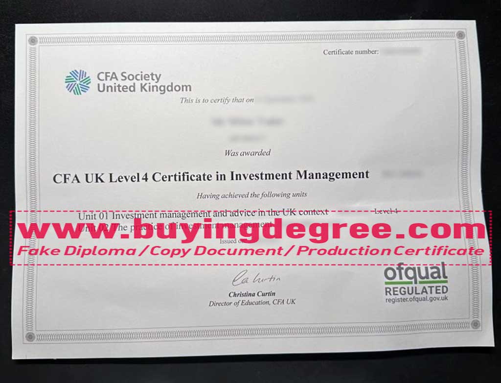CFA UK Level 4 IMC certificate