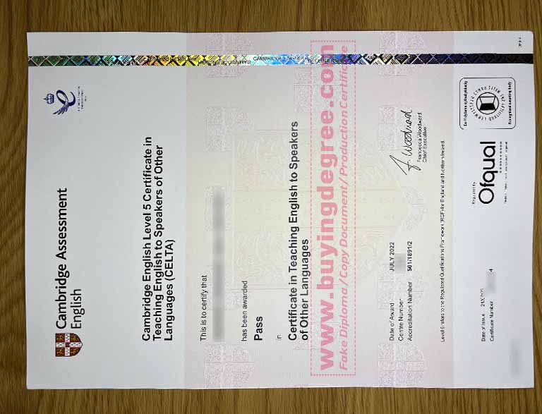Cambridge CELTA Certificate 2022