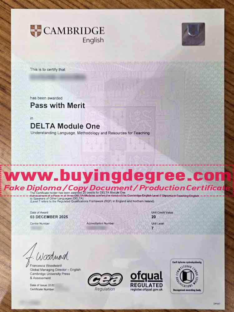 Cambridge DELTA Certificate
