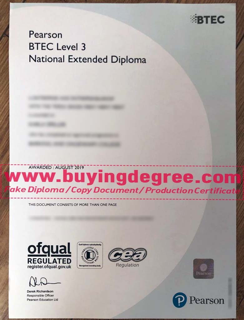 Pearson BTEC 3 National Extended diploma sample