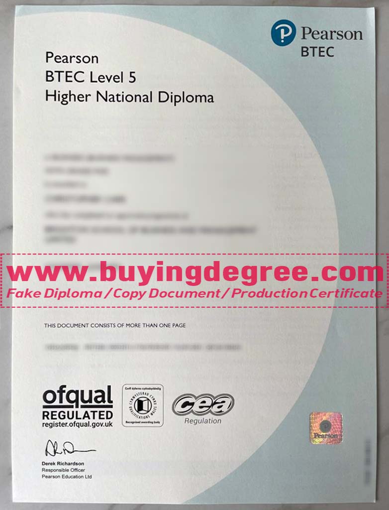 Pearson BTEC 5 Higher National diploma