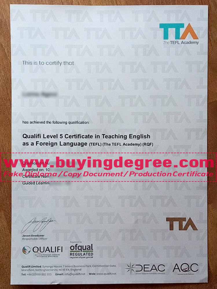 TEFL Academy certificate